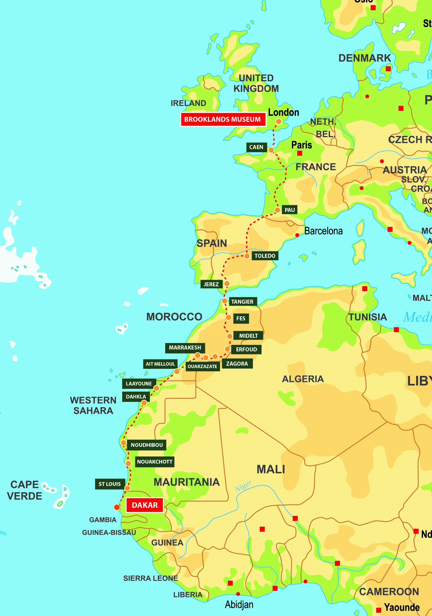 London - Dakar route